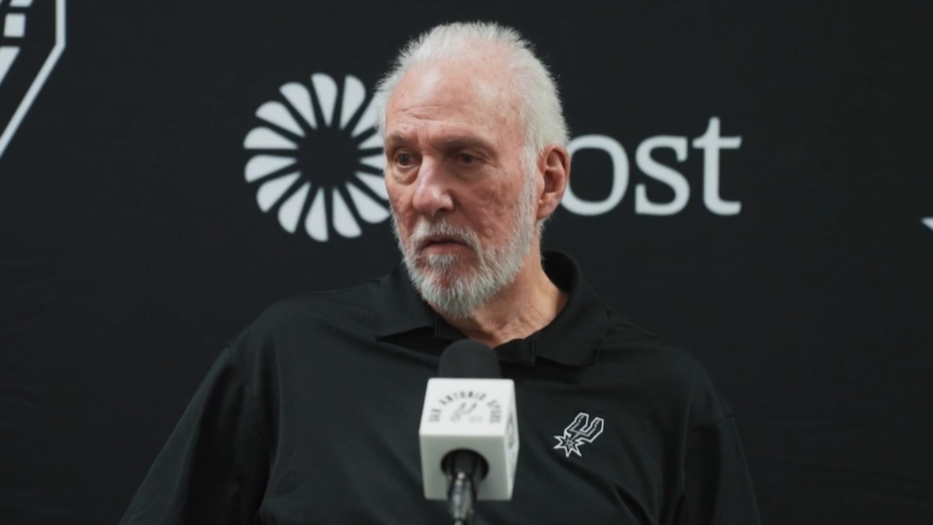 The Spurs' head coach was asked repeatedly about grabbing the microphone and telling the home crowd 'It's got no class, it's not who we are. Knock off the booing."