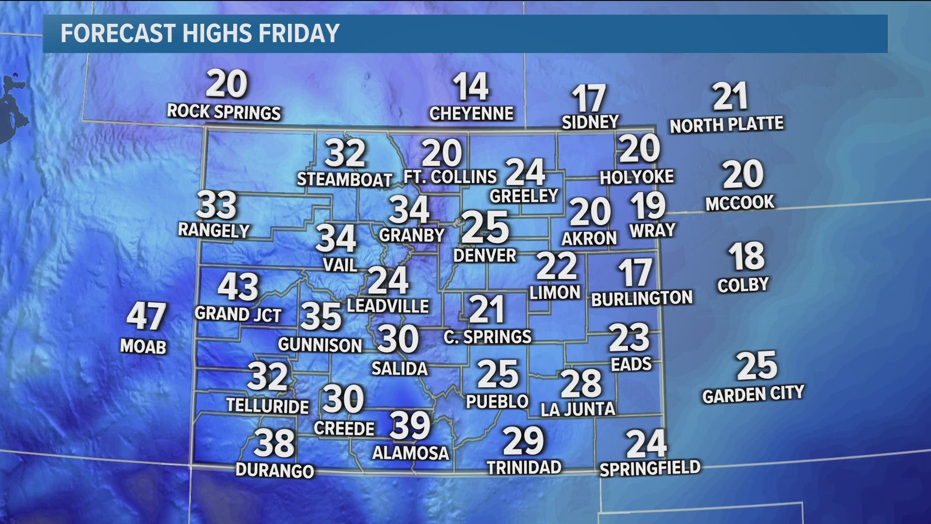 Light snow will continue Friday, and temperatures for Saturday morning could drop into the single digits.